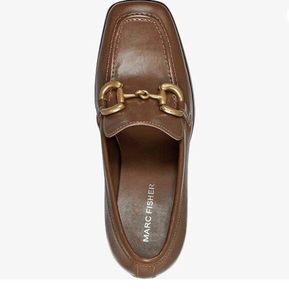 NEW MARC FISHER Harlae Heeled Bit Loafers nut for women 253 - Picture 3 of 7